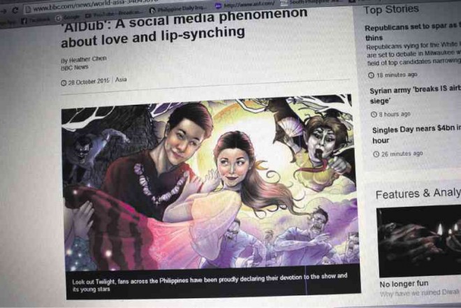 PHOTO of BBC newspage screen shows artwork of Karlo Patricio Rodriguez, an IT graduate from Pili, Camarines Sur. JUAN ESCANDOR JR.