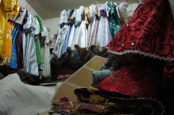 Some of the clothes that are stored by the IFI. More are with some devotees.