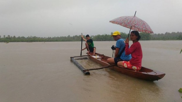At least six barangays in Candijay town, Bohol province, submerged to floodwater after a non-stop rainfall brought by tropical depression Onyok on Saturday. CONTRIBUTED PHOTO/JERYL LACANG-FUENTES 