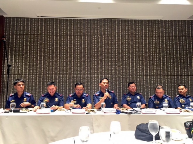 PNP chief Dir. Gen. Ricardo Marquez and heads of the PNP directorial staff discuss challenges in preparing for the election security in 2016. JULLIANE LOVE DE JESUS/INQUIRER.net