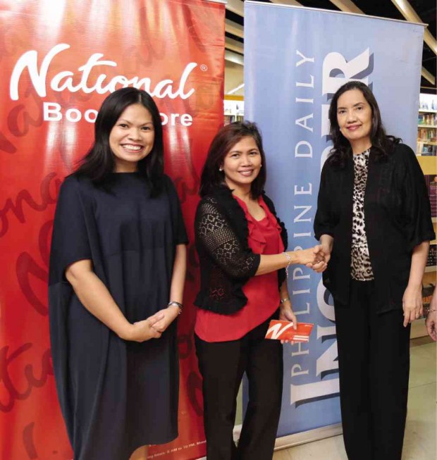 TEACHER Ruby R. Natividad with NBS marketing director Aueeie Suarez and Inquirer education editor Chelo Banal-Formoso JILSON SECKLER TIU