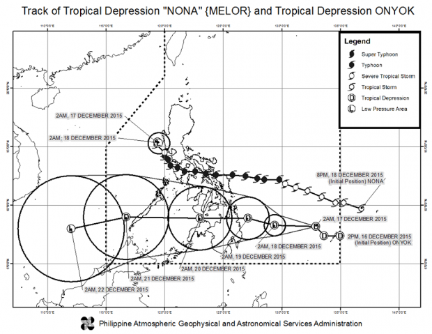 Track of TD Nona and Onyok