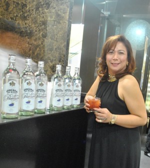 Aspac's COO Miss Angel Antonio with her favorite cocktail drink.