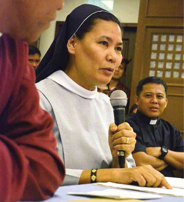 PRAISED in Weimar, Germany, for her human rights work in Mindanao but facing charges of kidnapping and illegal detention in the Philippines, Sr. Stella Matutina, OSB, points out this irony during a hearing of the House committee on human rights in Davao City early this year.