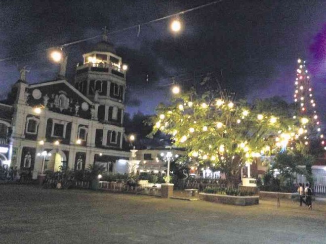 SOLAR energy lights the patio of the Our Lady of Angels Parish Church in Atimonan, Quezon province. CONTRIBUTED PHOTO