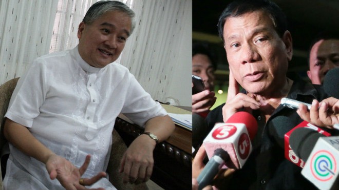 Archbishop Socrates Villegas and Davao City Mayor Rodrigo Duterte. INQUIRER FILE PHOTOS
