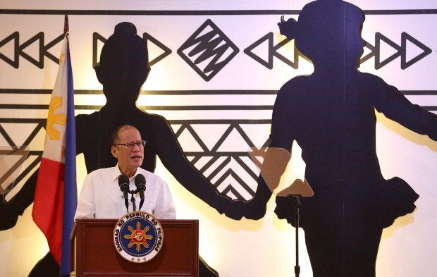 PRESIDENT AQUINO ATTENDS CONFERENCE ON CCT IN THE PH/ JAN 13,2016 President Benigno S. Aquino III delivers his speech during the Conference on Sustaining the Gains of the Conditional Cash Transfer (CCT) in the Philippines at the Auditorium of the Asian Development Bank (ADB) Headquarters in Ortigas Center, Mandaluyong City on Wednesday (January 13, 2016) INQUIRER PHOTO/JOAN BONDOC