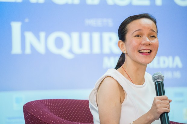 SEN GRACE POE / JANUARY 28, 2016 Presidential Candidate Grace Poe visits and having a hot seat interview withe the Inquirer reporters and editors in PDI office. INQUIRER PHOTO / JILSON SECKLER TIU
