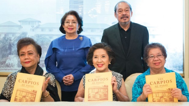 ALL INTHE FAMILY The Carpios reveal the story of their lives in a 216-page coffee table book titled “The Carpios of Paoay,” which was launched on Jan. 7. Present during the event were (from left): Leticia Evangelista Palomar, Ombudsman Conchita Carpio Morales, Merilu Carpio-Caludio, Bobby Carpio and Maretta Carpio. JILSON SECKLER TIU