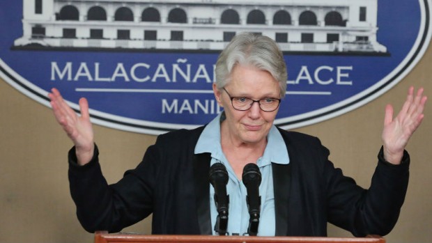 PLUS POINTS  Outgoing head for the UN Office for Disaster Risk Reduction Margareta Wahlstrom addresses the media in Malacañang. JOAN BONDOC