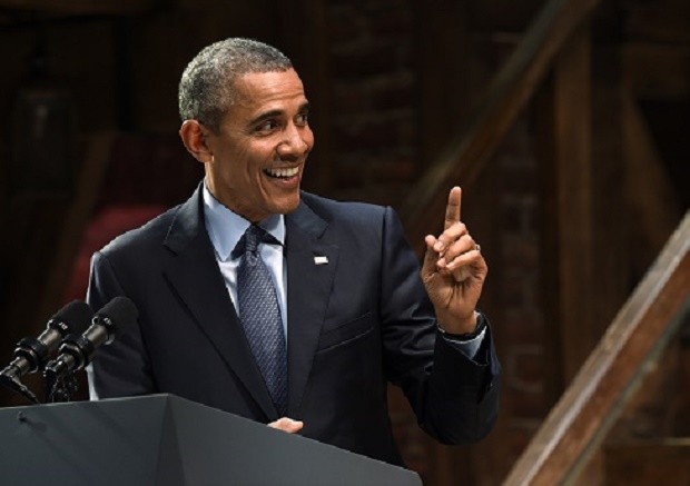 President Barack Obama speaks at the Richard Rodgers Theatre in New York, Monday, Nov. 2, 2015, at a Democratic National Committee fundraiser. (AP Photo/Susan Walsh)