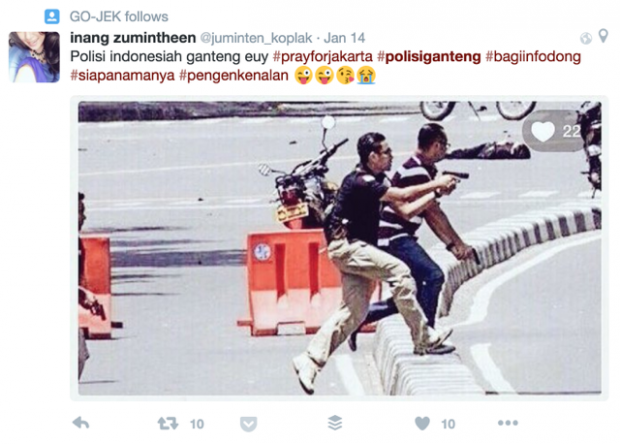 Indonesia's cute cop. SOCIAL MEDIA SCREENGRAB