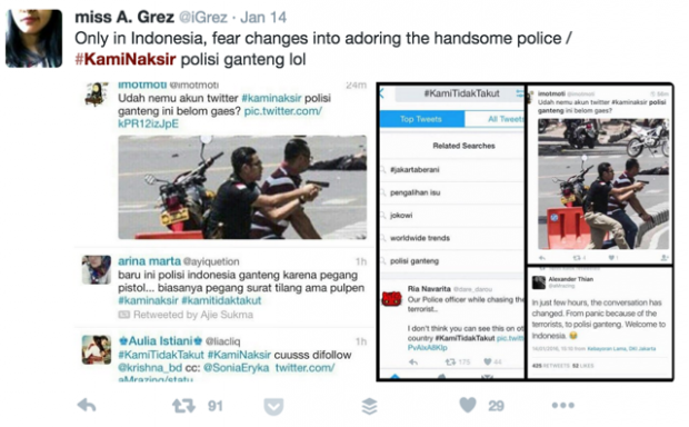 Indonesia's cute cop. SOCIAL MEDIA SCREENGRAB