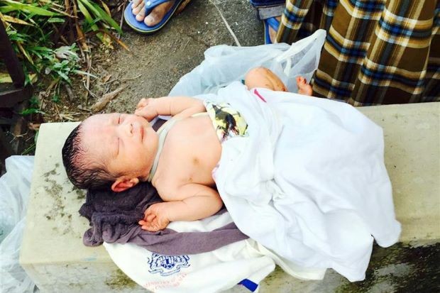 Safe and sound: The newborn baby boy found in Bandar Baru Bangi has been sent to the Kajang Hospital.
