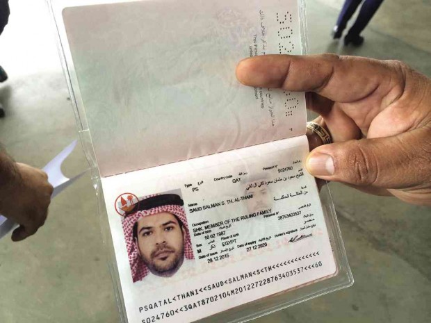 ‘SUICIDAL SHEIK’  The passport of Saud Salman Al-Thani, who tried twice to commit suicide at Ninoy Aquino International Airport on Thursday.    Contributed photo