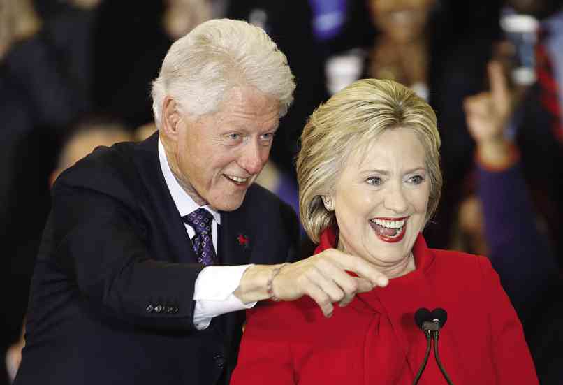 POWER COUPLE  Former US President Bill Clinton and Democratic presidential candidate Hillary Clinton  AP