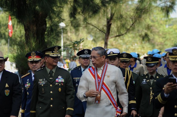 Baguio-born Ambassador Marciano Paynor Jr., who served as director-general of the national organizing committee of the 2015 Asia pacific Economic Cooperation Summit, was this year's homecoming guest of honor at the Philippine Military Academy on Saturday (Feb. 20). He is a member of PMA Class of 1971. PHOTO BY EV ESPIRITU