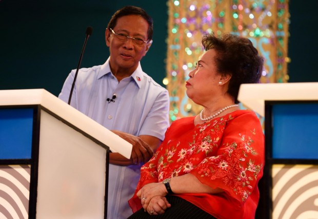 Former Vice President Jejomar Binay and former  Sen. Miriam Defensor-Santiago. INQUIRER FILE PHOTO/LYN RILLON