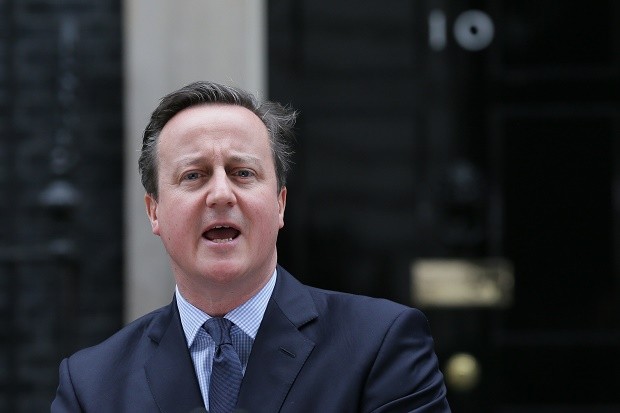 British Prime Minister David Cameron makes a statement outside 10 Downing Street in London, Saturday Feb. 20, 2016. Cameron said Saturday a historic referendum on whether to stay in the European Union will be held on June 23. He spoke in front of 10 Downing Street after winning his Cabinet’s agreement to recommend that Britain remain part of the 28-nation bloc rather than strike out on its own.  (AP Photo/Tim Ireland)