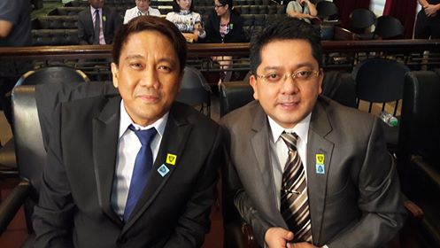 Atty. Pearlito B. Campanilla with Atty. George Garcia at the 4th oral argument of Sen.             Grace Poe’s disqualification case before the Supreme Court. 