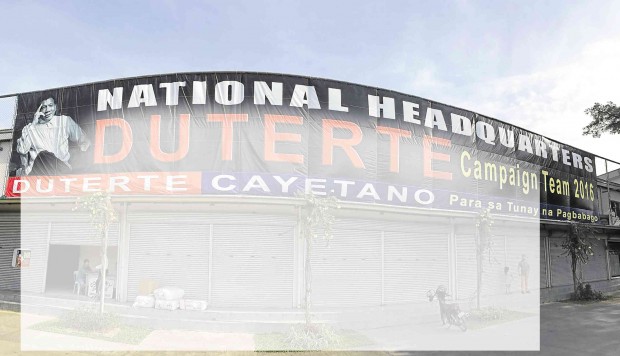 Duterte’s national headquarters in Davao City, where his campaign coordinators and supporters meet          NICO ALCONABA