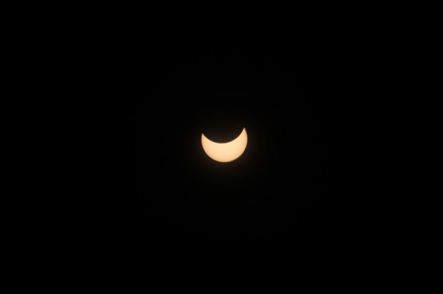 A partial solar eclipse as seen in Semarang, Central Java, on Wednesday. Suherdjoko/The Jakarta Post/ANN