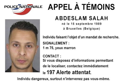 This undated file photo released Friday, Nov. 13, 2015, by French Police shows 26-year old Salah Abdeslam, who is wanted by police in connection with recent terror attacks in Paris, as police investigations continue. Belgian prosecutors said Friday March 18, 2016 that  fingerprints of Paris attacks fugitive Salah Abdeslam found in Brussels apartment that was raided earlier this week. (Police Nationale via AP)