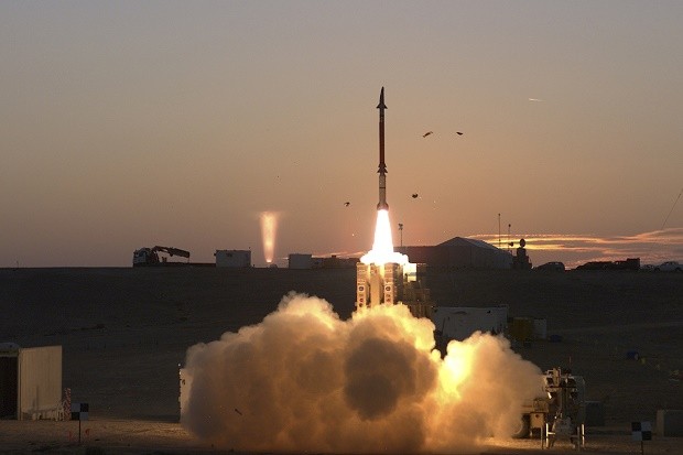 File - This Monday, Dec. 21, 2015 file photograph provided by the Israeli Ministry of Defense shows a launch of David's Sling missile defense system. Israel said it has begun delivering its new mid-range missile defense system to air bases. The Defense Ministry said Tuesday March 1, 2016 that the David's Sling system "will allow Israel to more effectively defend against the wide range of current and future threats to its civilians." (Ministry of Defense via AP, File)