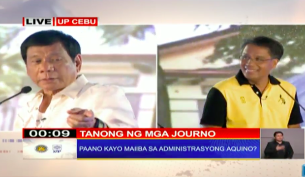Presidential candidates Rodrigo Duterte and Manuel "Mar" Roxas II.