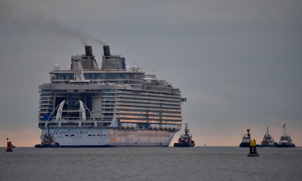The Harmony of the Seas cruise ship leaves the STX shipyard of Saint-Nazaire. Photograph: Loic Venance/AFP/Getty Images 
