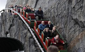FILE - In this April. 1, 2015 file photo, shows Tivoli in Denmark. U.S. Democratic front-runners Hillary Clinton and Bernie Sanders have singled out the small Scandinavian country as an example of a happy, well-oiled society. On Wednesday, March 16, 20§16 the United Nations made it official: It found Danes to be the happiest people on Earth, in a study of 156 countries.  (AP Photo/POLFOTO, Jens Dresling) DENMARK OUT