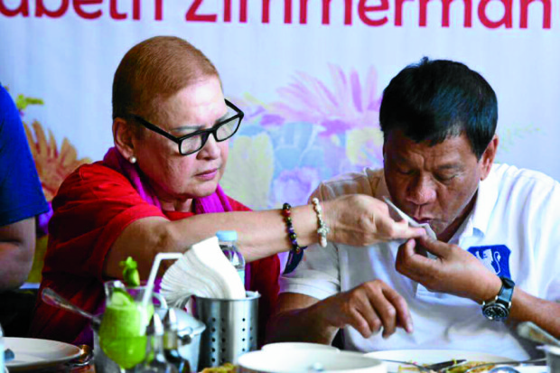 residential candidate Rodrigo Duterte with with his ex-wife Elizabeth Zimmerman Duterte on her 68th birthday.Contributed photo 