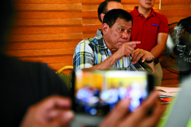 DUTERTE IN MATINA, DAVAO / MAY 16, 2016"I will do it, " says President elect Rodrigo Duterte on the imposition of death penalty in order to combat crime in the country. PHOTO BY DENNIS JAY SANTOS 