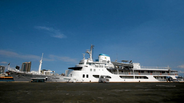 The BRP Pangulo docks at Pier 13 in South Harbor, Manila. Presumptive President Rodrigo Duterte planned to sell the presidential yatch with the proceeds will go to war veterans and Veterans Memorial Medical Center.INQUIRER PHOTO / RICHARD A. REYES
