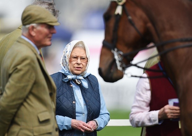 Britain's Queen Elizabeth II looks towards a horse during the Royal Windsor Horse Show, which is held in the grounds of Windsor Castle in Windsor England Thursday May 12, 2016. Queen Elizabeth II is set to celebrate 90th birthday  again. A festival beginning Thursday  involving 900 horses, 1,500 people marks Queen Elizabeth II's 90th birthday. The event is at the halfway mark in a two-month celebration of the long-reigning monarch. AP