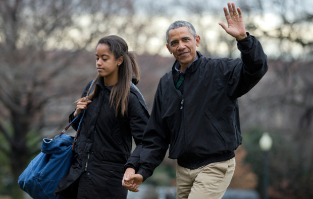 President Barack Obama with daughter Maila. AP FILE PHOTO