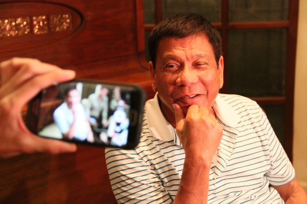 Incoming President-elect Rodrigo Duterte said there will be no fancy celebration during his inauguration, will only serve finger foods to guests at Malacanang palace and will deliver only 5 minutes nationwide television address to spell out his governance. PHOTO BY DENNIS JAY SANTOS / INQUIRER MINDANAO