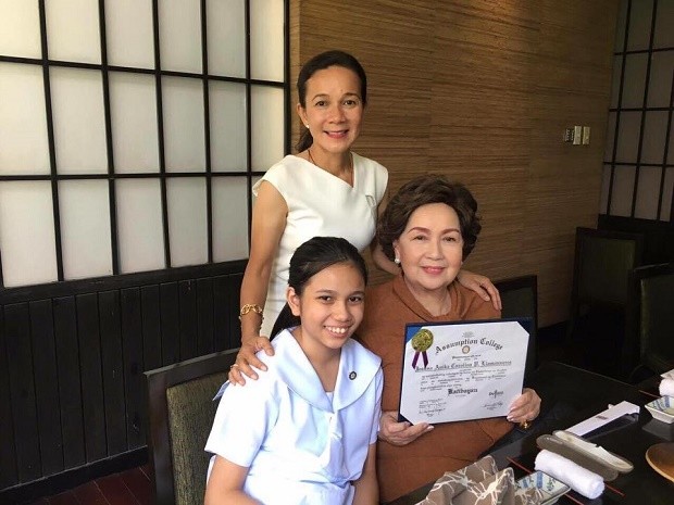 Senator Grace Poe with mother Susan Roces and daughter Nika. PHOTO FROM SEN. GRACE POE'S FACEBOOK PAGE