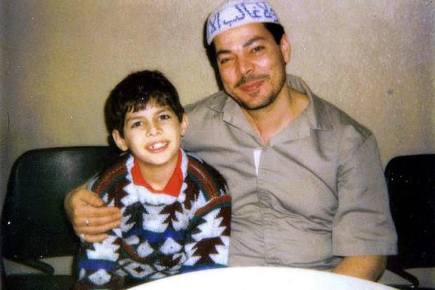 A young Mr Zak with his father, El Sayyid Nosair, who was convicted of helping to plan, from his prison cell, the 1993 bombing of World Trade Center in New York. PHOTO: COURTESY OF ZAK IBRAHIM