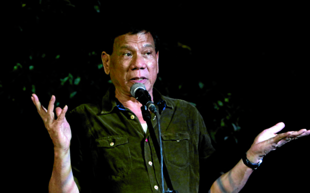 DUTERTE AT ALAN PETER CAYETANO BIRTHDAY / NOVEMBER 10 2015 'A gamble for my freedom' this is what Davao City Mayor Rodrigo Duterte takes on presidency as he speaks during the 45th birthday party of Senator and vice-presidential aspirant Alan Peter Cayetano on Cayetano's residence in Taguig City. INQUIRER PHOTO / RICHARD A. REYES