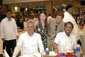 In this file photo from 2011, businessman Antonio Floirendo Jr. (right) sits with Ayala Land Inc. chair Fernando Zobel de Ayala during an event in Davao City. (INQUIRER FILE PHOTO)