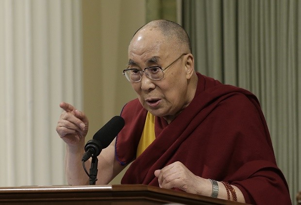 The Dalai Lama speaks at a joint session of the California Legislature, Monday, June 20, 2016, in Sacramento, Calif. AP