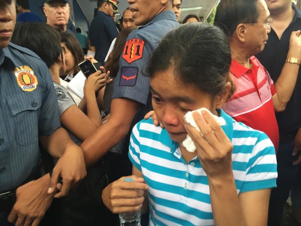 Marites Flor on Friday sheds tears as she recounts her suffering with fellow kidnap victims in the hands of Abu Sayyaf Group members.