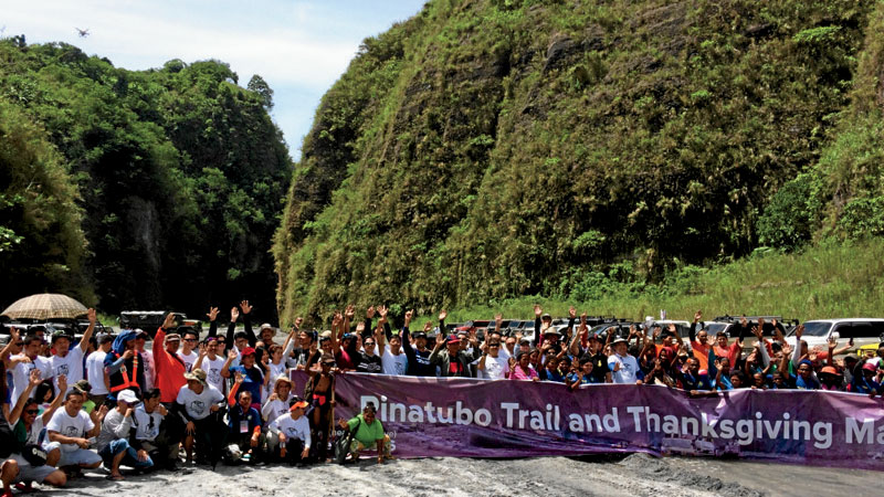 25 YEARS AFTER THE BLAST Drivers and crews of 4x4 all-terrain vehicles revisit a lahar watch point in the hinterlands of Porac, Pampanga province, to mark the 25th anniversary of Mt. Pinatubo’s massive eruption in 1991. TONETTE OREJAS/INQUIRER CENTRAL LUZON