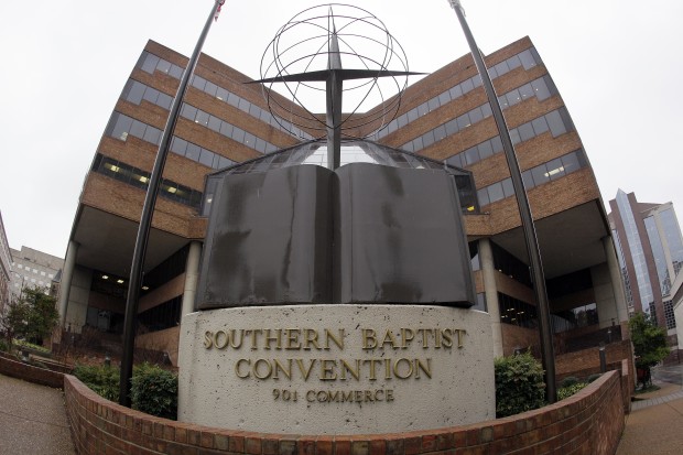 FILE -- This Dec. 7, 2011 file photo shows the headquarters of the Southern Baptist Convention in Nashville, Tenn. The Southern Baptists lost more than 200,000 members in 2015. It's the ninth straight year of decline for the nation's largest Protestant denomination, which also saw baptisms drop by more than 10,000 in 2015. (AP Photo/Mark Humphrey, File)