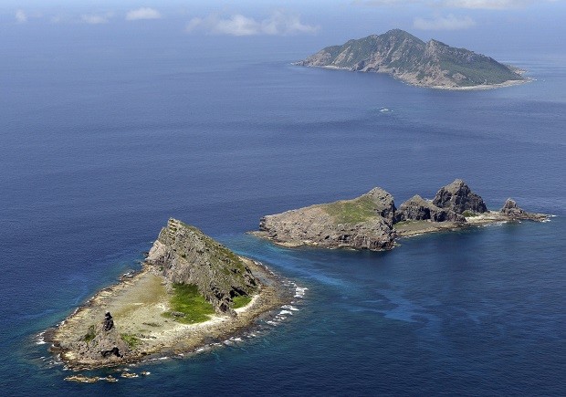 In this Sept. 2012 photo, the tiny islands in the East China Sea, called Senkaku in Japanese and Diaoyu in Chinese are seen. AP FILE PHOTO /Kyodo News