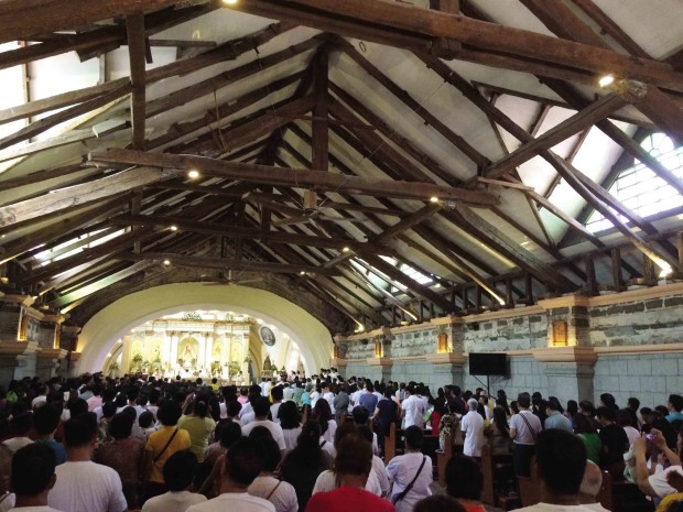 THE SAN GUILLERMO Church in Bacolor, Pampanga province, still stands, its wood trusses showing, even as volcanic sediments from Mt. Pinatubo claimed half of it. Catholics continue to hear Mass, hold baptisms, weddings, confessions, funerals and concerts in it.  TONETTE T. OREJAS/INQUIRER CENTRAL LUZON