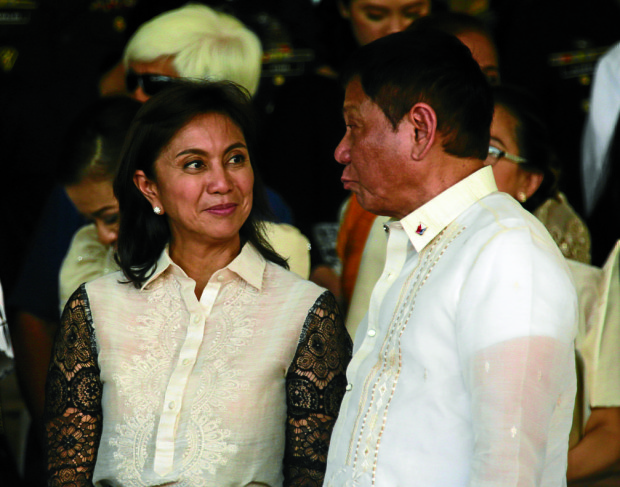 President Rodrigo Roa Duterte and Vice President Leni Robredo. INQUIRER FILE PHOTO/JOAN BONDOC