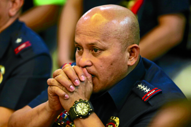 PNP CHIEF BATO / JULY 8, 2016PNP Chief Police Director General Ronald "Bato" Dela Rosa during the news conference after the  ceremonial presentation of "Oplan Tokhang" drug surrenderees at Camp Tolentino, Balanga City, Bataan, July 8, 2016.INQUIRER PHOTO / NIÑO JESUS ORBETA 