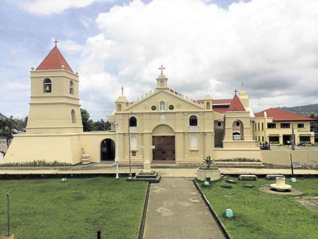 FACADE of the recently renovated Balangiga Church with its belfry at left housing replicas of the so-called Balangiga Bells. The church was damaged when Supertyphoon “Yolanda” struck the province. CONTRIBUTED PHOTO